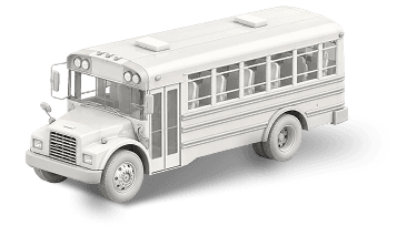 A bus, representing rental fleet management