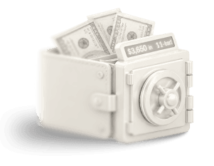 Stacked coins and bills, representing lower total cost